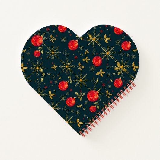 Heart Shaped Christmas Ornaments Notebook Notitieboek (Achterkant)
