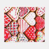Heart shaped cookies icing for Valentine's day del Fleece Deken (Voorkant (Horizontaal))