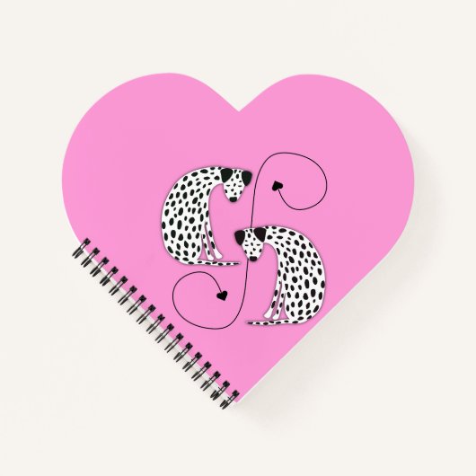Heart shaped Dalmatian dogs  Notitieboek (Voorkant)