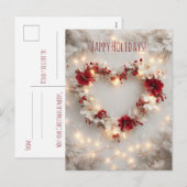 Heart-shaped decoration featuring flowers, berries feestdagenkaart (Voorkant / Achterkant)