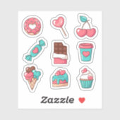 Heart Shaped Desserts Stickers (Vel)