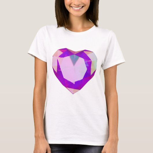 Heart shaped diamond t shirt (Voorkant)