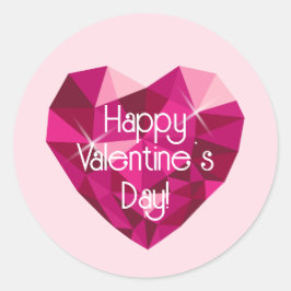 Heart Shaped Diamond Valentine's Day Ronde Sticker