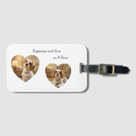 Heart-Shaped Dog Design – “Happiness on Four Paws” Bagagelabel
