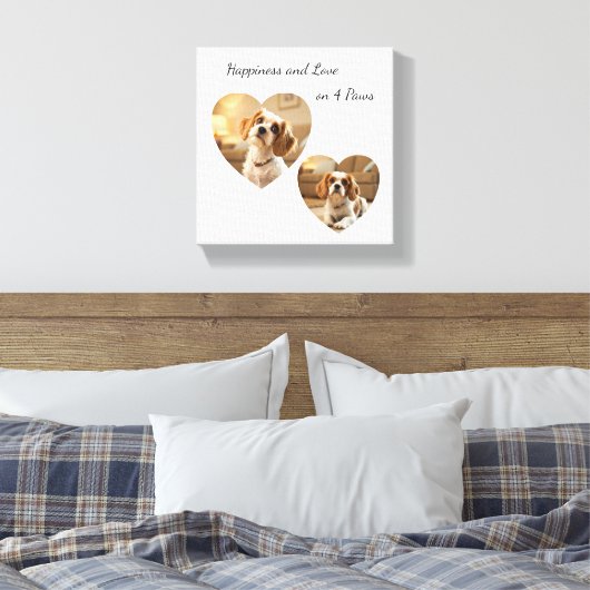 Heart-Shaped Dog Design – “Happiness on Four Paws” Canvas Afdruk (Insitu (Slaapkamer))