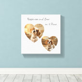 Heart-Shaped Dog Design – “Happiness on Four Paws” Canvas Afdruk (Insitu (Houten vloer))