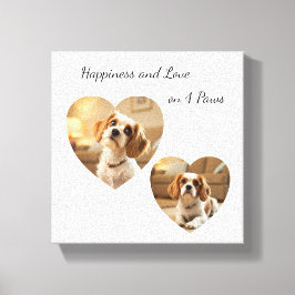 Heart-Shaped Dog Design – “Happiness on Four Paws” Canvas Afdruk
