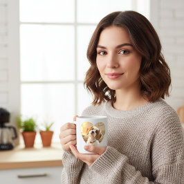 Heart-Shaped Dog Design – “Happiness on Four Paws” Grote Koffiekop