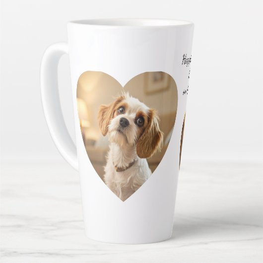 Heart-Shaped Dog Design – “Happiness on Four Paws” Latte Mok (Linkerhoek)