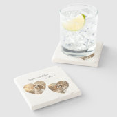 Heart-Shaped Dog Design – “Happiness on Four Paws” Stenen Onderzetter (Zijkant)