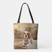 Heart-Shaped Dog Design – “Happiness on Four Paws” Tote Bag (Achterkant)