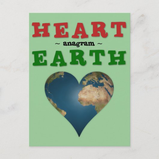 Heart Shaped Earth anagram Briefkaart (Voorkant)