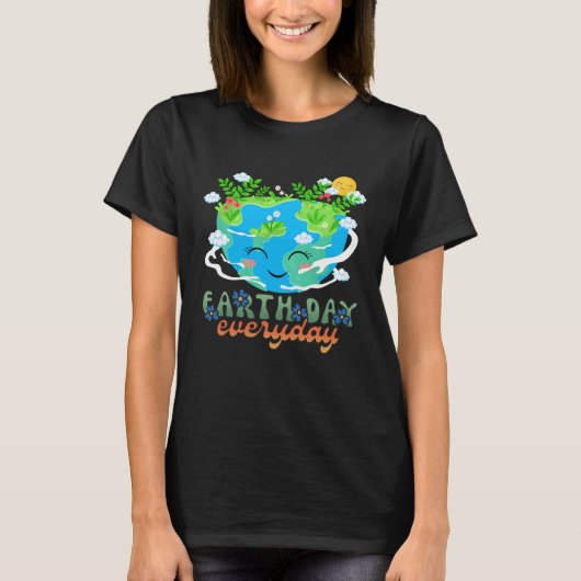 Heart Shaped Earth Day Everyday Bees World Environ T-shirt (Voorkant)