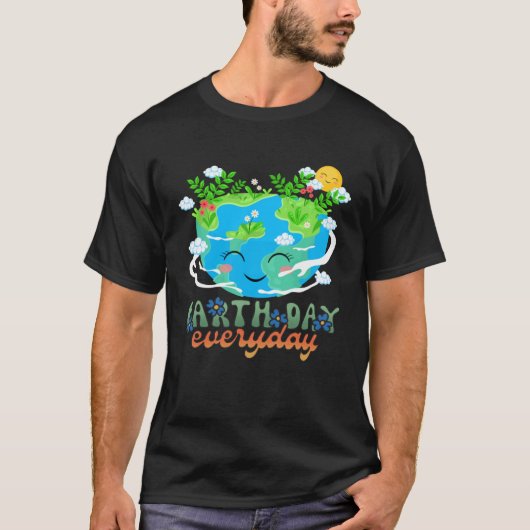 Heart Shaped Earth Day Everyday Bees World Environ T-shirt (Voorkant)