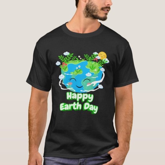 Heart Shaped Earth Day Everyday Bees World Environ T-shirt (Voorkant)