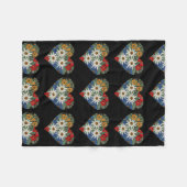 Heart Shaped Edelweiss Alpiene Bloem Fleece Deken (Voorkant (Horizontaal))