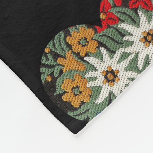 Heart Shaped Edelweiss Alpiene Bloem Fleece Deken (Hoek)