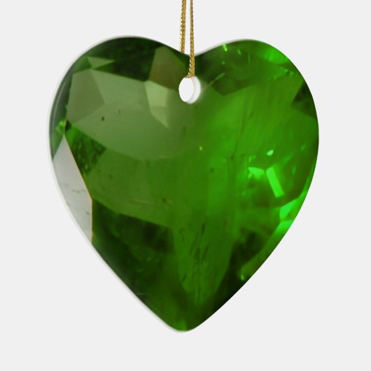 Heart‑Shaped Emerald Keramisch Ornament (Rechts)