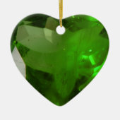 Heart‑Shaped Emerald Keramisch Ornament (Voorkant)