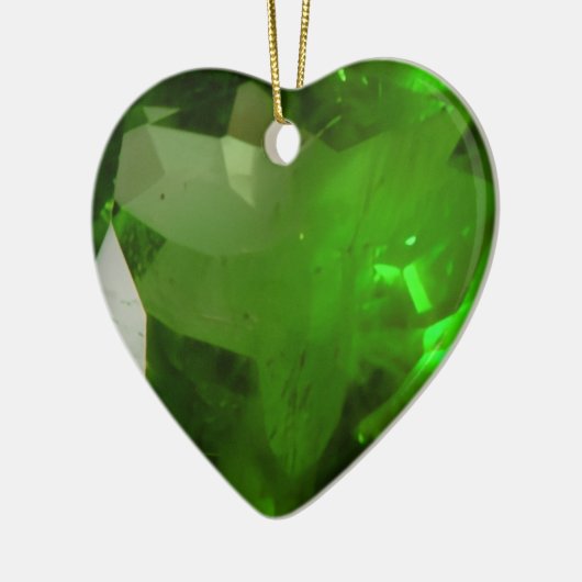 Heart‑Shaped Emerald Keramisch Ornament (Links)