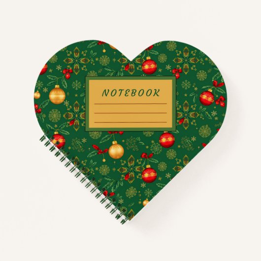 Heart Shaped Emerald Ornaments Notebook Notitieboek (Voorkant)