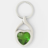 Heart‑Shaped Emerald Sleutelhanger (Voorkant)
