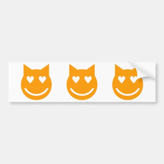 Heart Shaped Eyes Emoji Bumpersticker (Voorkant)