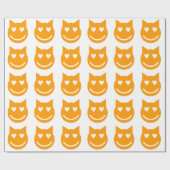 Heart Shaped Eyes Emoji Cadeaupapier (Vlak)