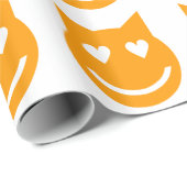 Heart Shaped Eyes Emoji Cadeaupapier (Rol Hoek)