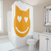 Heart Shaped Eyes Emoji Douchegordijn (In situ)