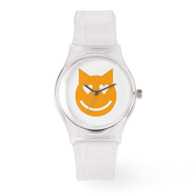 Heart Shaped Eyes Emoji Horloge (Voorkant)