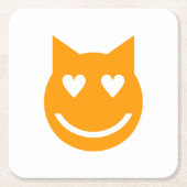 Heart Shaped Eyes Emoji Kartonnen Onderzetters (Voorkant)