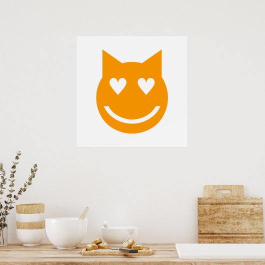 Heart Shaped Eyes Emoji Poster (Keuken)