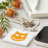 Heart Shaped Eyes Emoji Sleutelhanger (Voorkant Rechts)
