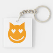 Heart Shaped Eyes Emoji Sleutelhanger (Achterkant)