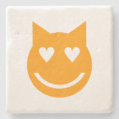 Heart Shaped Eyes Emoji Stenen Onderzetter (Voorkant)