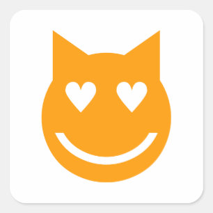 Heart Shaped Eyes Emoji Vierkante Sticker