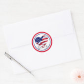 Heart Shaped Flag | Aangepaste dank Ronde Sticker (Envelop)