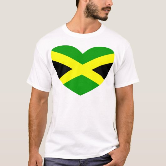 Heart Shaped Flag Jamaica T-shirt (Voorkant)
