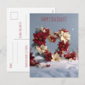 Heart-shaped floral arrangement on Christmas  Feestdagenkaart (Voorkant / Achterkant)