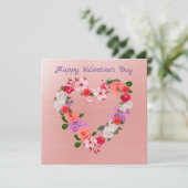 Heart Shaped Floral Bouquet of Love Feestdagenkaart (Staand voorkant)