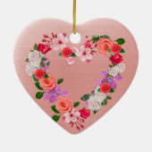 Heart Shaped Floral Bouquet of Love Keramisch Ornament (Achterkant)