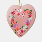 Heart Shaped Floral Bouquet of Love Keramisch Ornament (Links)