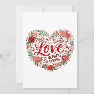 Heart-Shaped Floral Typography Kaart