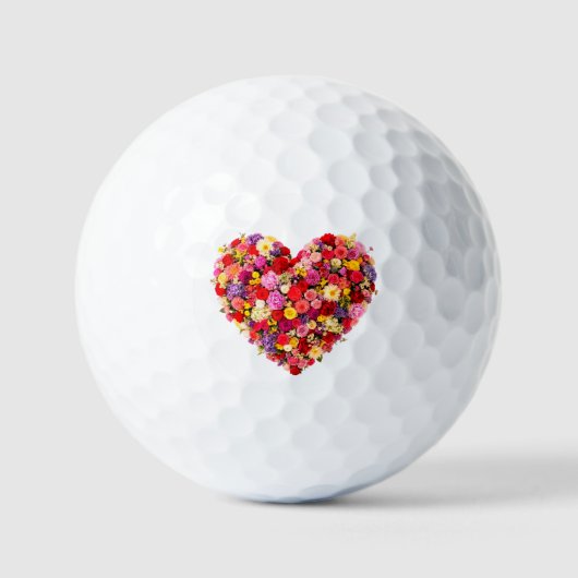 Heart-shaped Floral Valentine Love Arrangement Golfballen (Voorkant)
