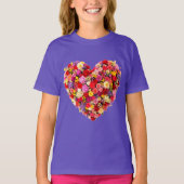 Heart-shaped Floral Valentine Love Arrangement T-shirt (Voorkant)