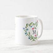 Heart Shaped Floral Wreath Koffiemok (Voorkant rechts)