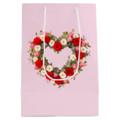 Heart Shaped Floral Wreath Roses Daisies Tulips Medium Cadeauzakje (Achterkant)