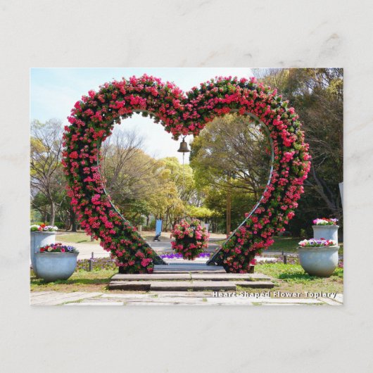 Heart-Shaped Flower Topiary Briefkaart (Voorkant)