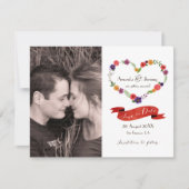 Heart-Shaped Flower Wreath Rustic Wedding Aankondiging (Voorkant)